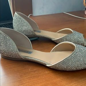 INC gold silver sandals open toe size 8M